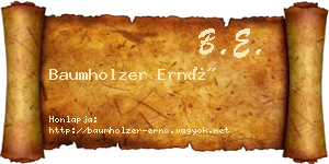 Baumholzer Ernő névjegykártya